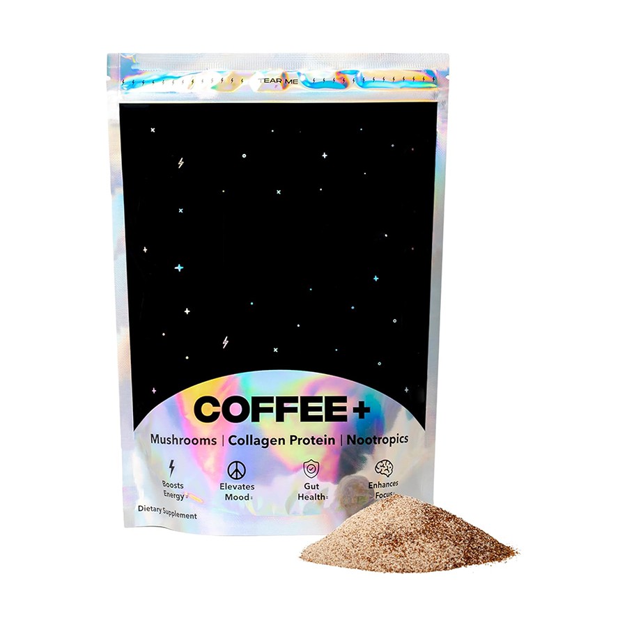 Mezcla llena de nutrientes de café con champiñones