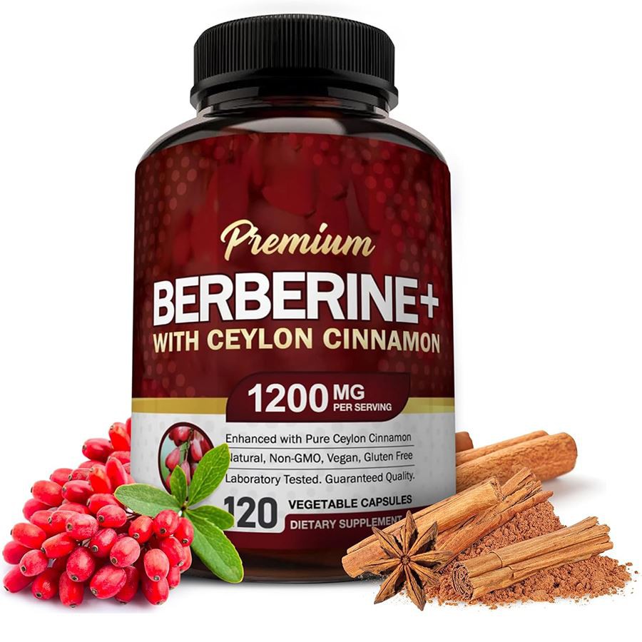 Berberina premium con fórmula de doble acción de Ceilon Cinnamon Nature para bienestar metabólico de todo el cuerpo entero