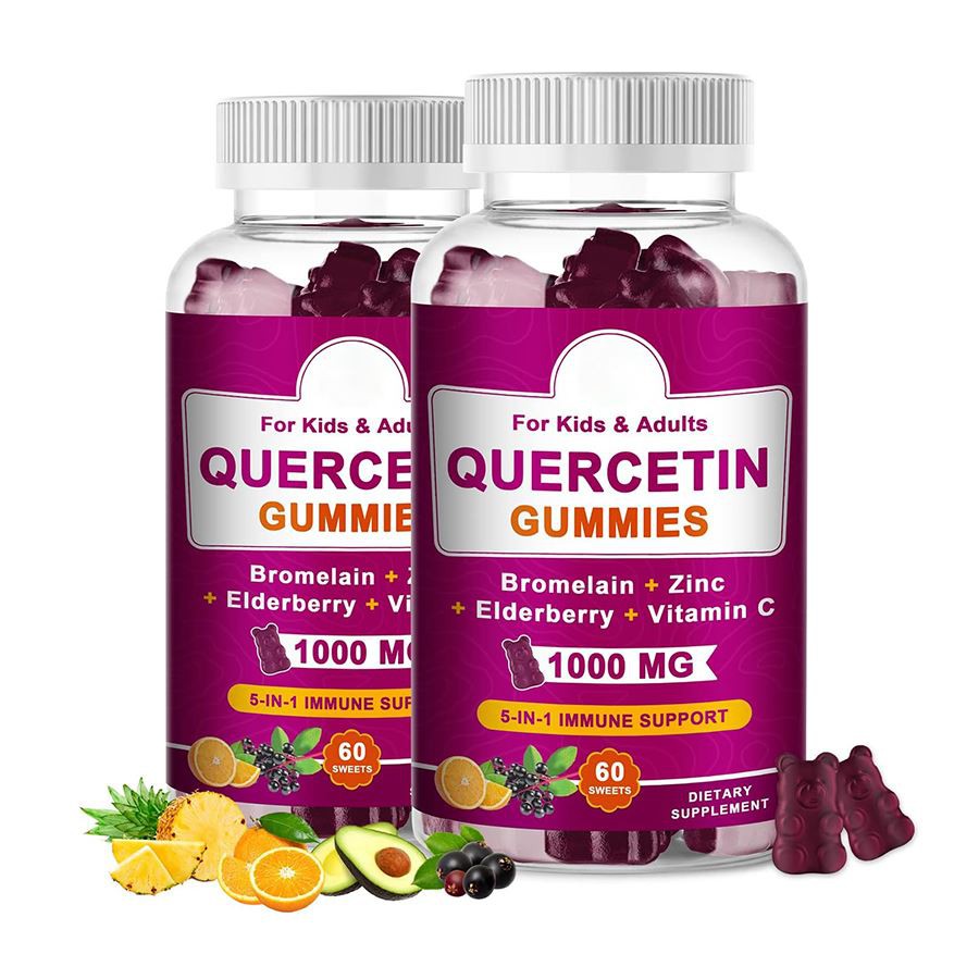 Gummies de quercetina 5 en 1 Mastura de apoyo inmune para niños adultos